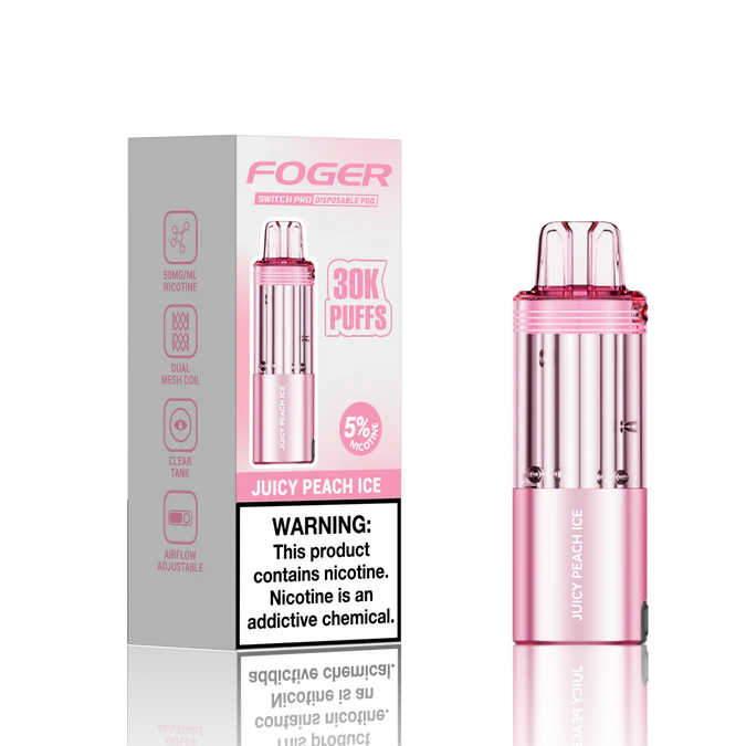 Foger Switch Replacement Pods 30K Puff Pods juicy peach ice