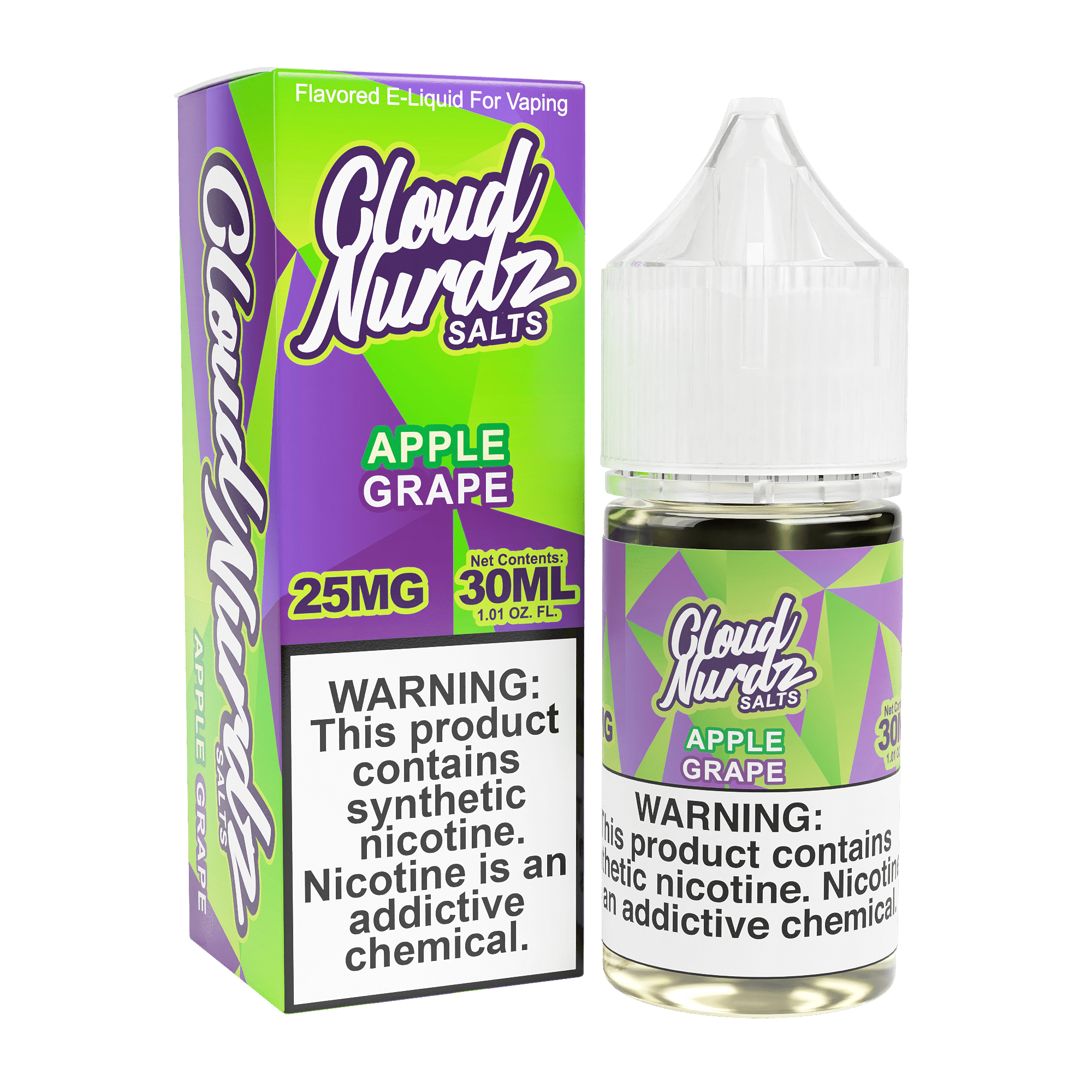 Apple Grape SALT e-liquid by Cloud Nurdz in 30mL bottle, featuring a fruity apple and grape flavor combination.