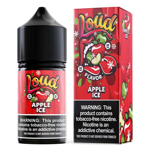 Apple ICE SALT e-liquid by Loud in a 30mL bottle, featuring a refreshing apple and cool menthol flavor.