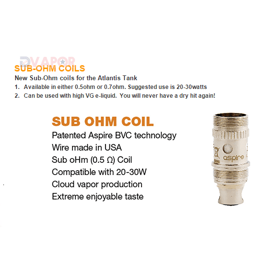 Aspire Atlantis / Atlantis 2 / Triton Sub Ohm Replacement Atomizer Coil Heads — Atlantis/Triton 0.3 Ohm Coils 5 Pack