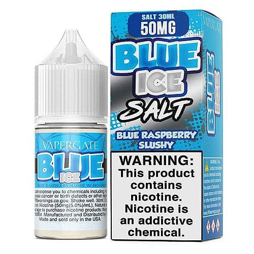Blue ICE SALT e-liquid by Vapergate in a 30mL bottle, featuring a refreshing blue ice flavor with vibrant packaging.