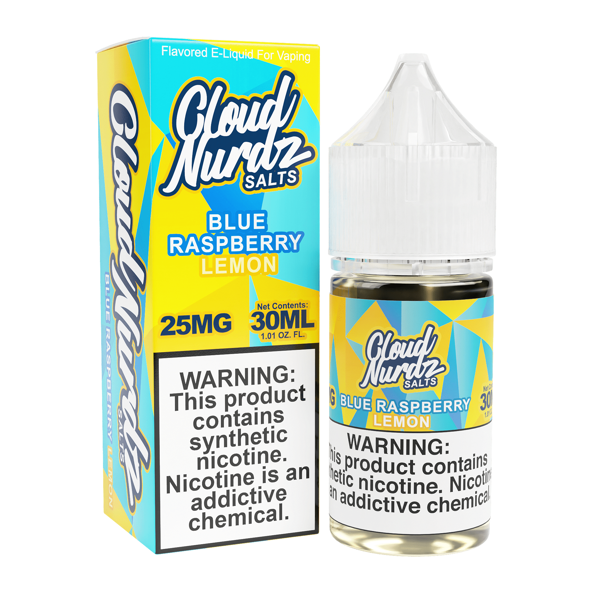 Blue Raspberry Lemon Salt e-liquid by Cloud Nurdz in 30mL bottle, featuring vibrant blue raspberry and lemon flavor.