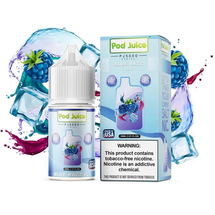 Pod Juice PJ5000 Salt - 30mL — Blue Razz ICE PJ5000
