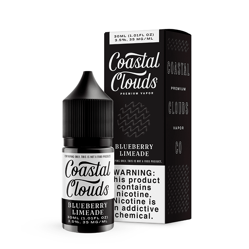 Blueberry Limeade SALT e-liquid by Coastal Clouds in 30mL bottle, featuring vibrant blueberry and lime flavor with salt nicotine.