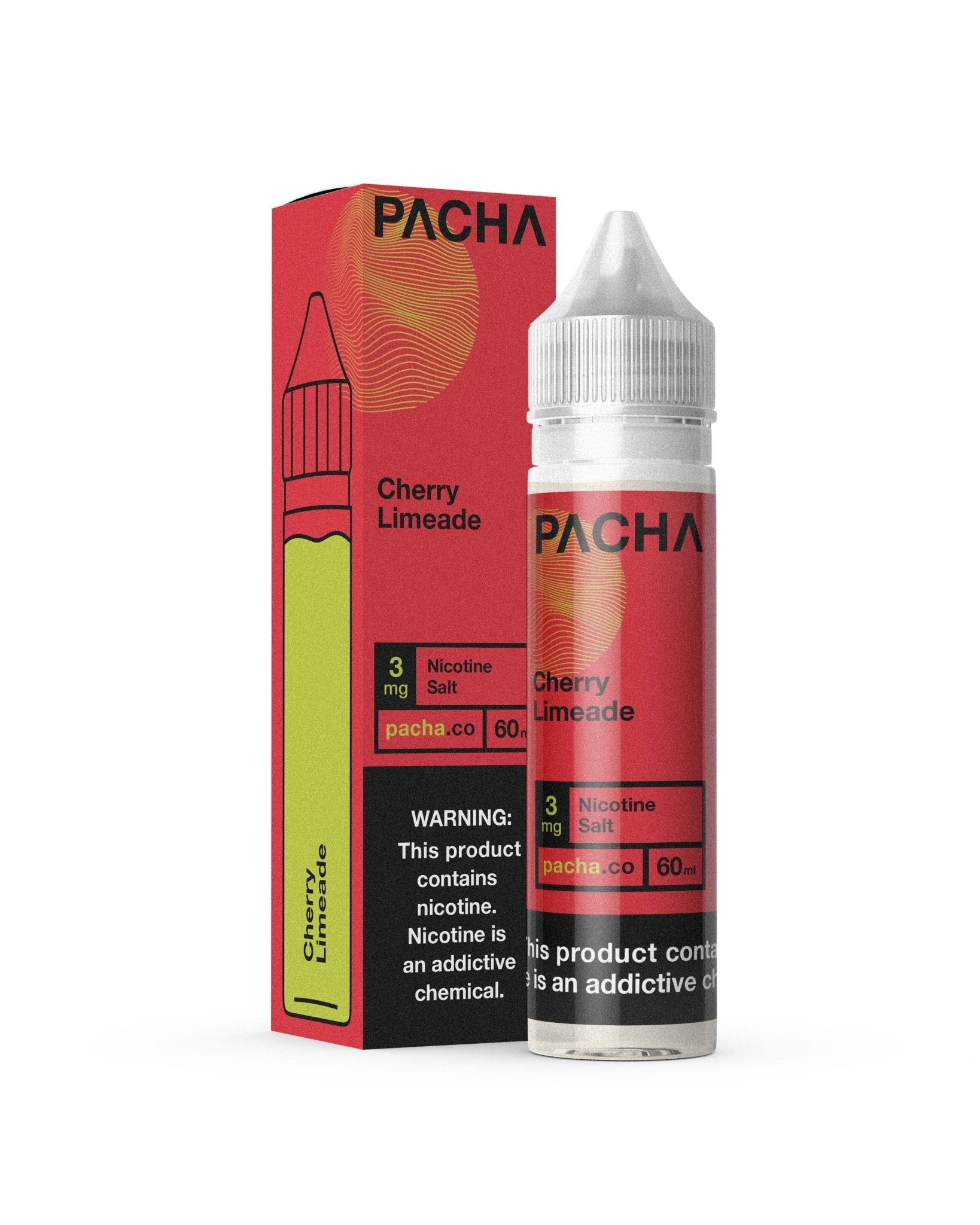 Cherry Limeade e-liquid by Pachamama in a 60mL bottle, featuring a vibrant cherry and lime flavor combination.
