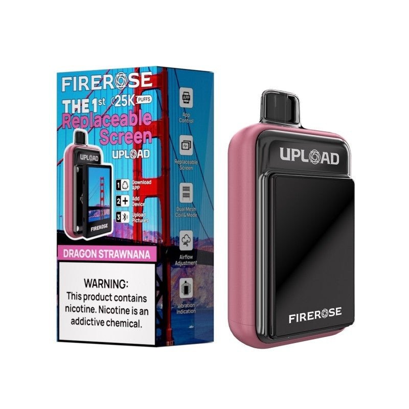FireRose UPLOAD Vape Kit with Replaceable Color Screen — Dragon Strawnana