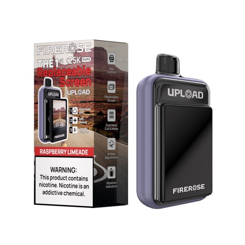FireRose UPLOAD Vape Kit with Replaceable Color Screen — Raspberry Limeade