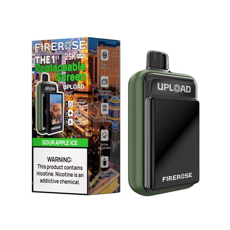 FireRose UPLOAD Vape Kit with Replaceable Color Screen — Sour Apple Ice