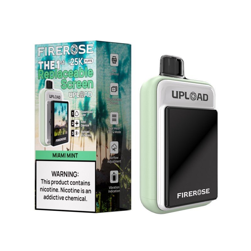 FireRose UPLOAD Vape Kit with Replaceable Color Screen — Miami Mint