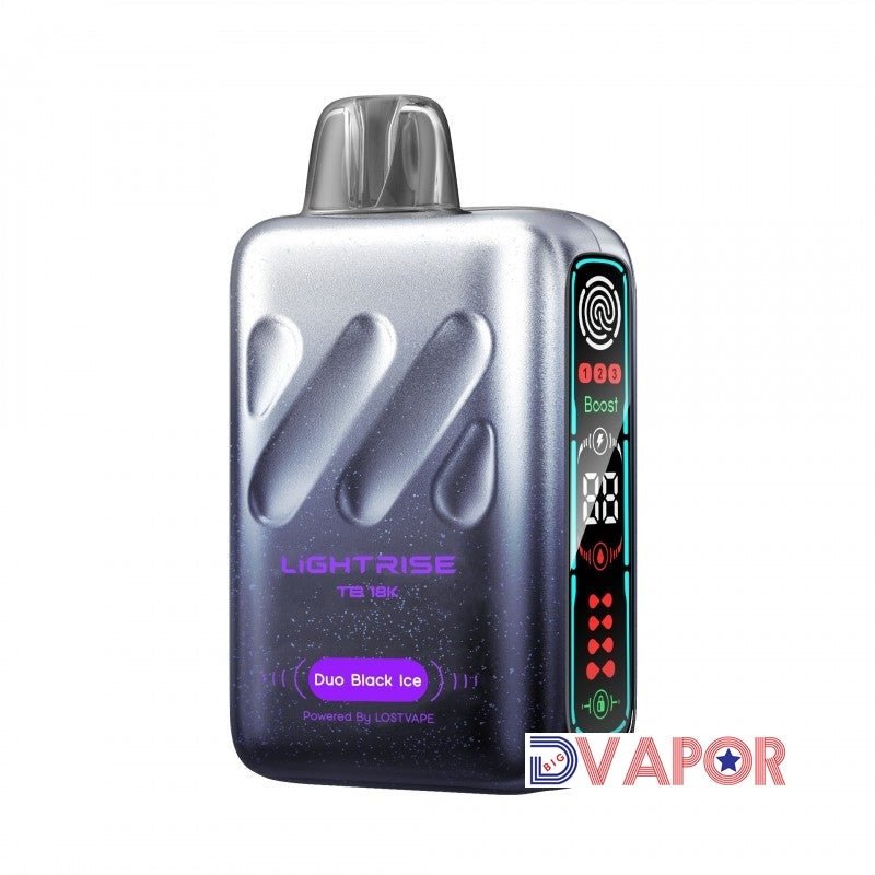 Lightrise TB 18K Disposable by Lost Vape | 5% 18ml — Duo Black Ice