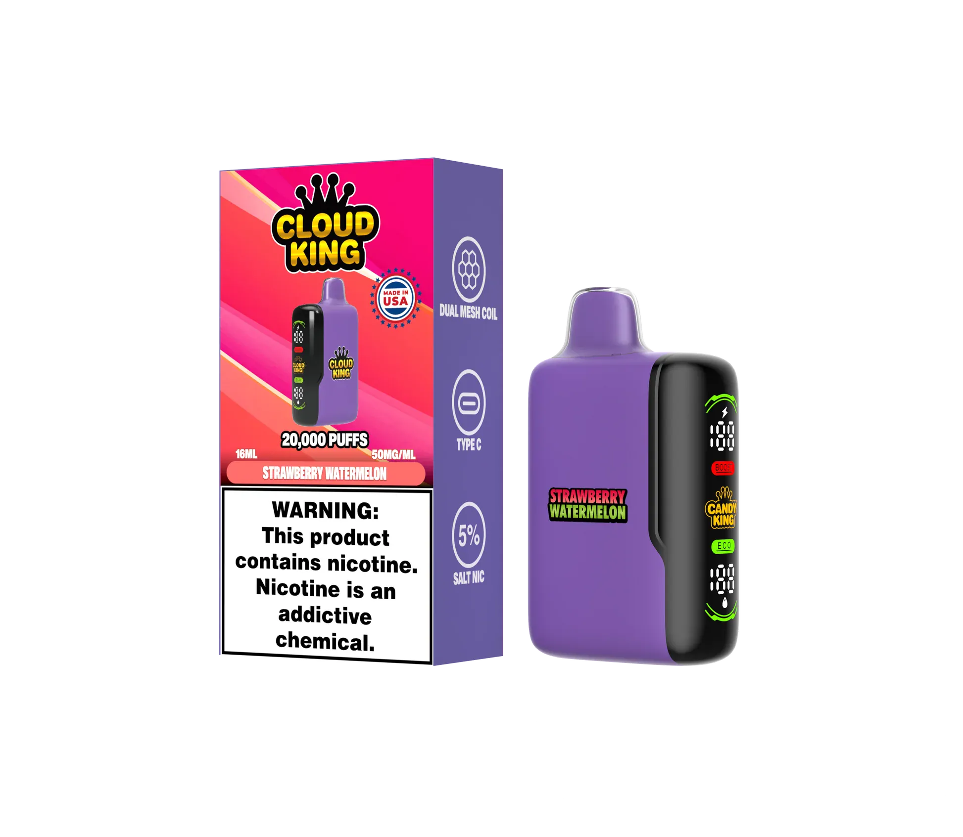 Cloud King CK20000 Disposable — Strawberry Watermelon Bubblegum
