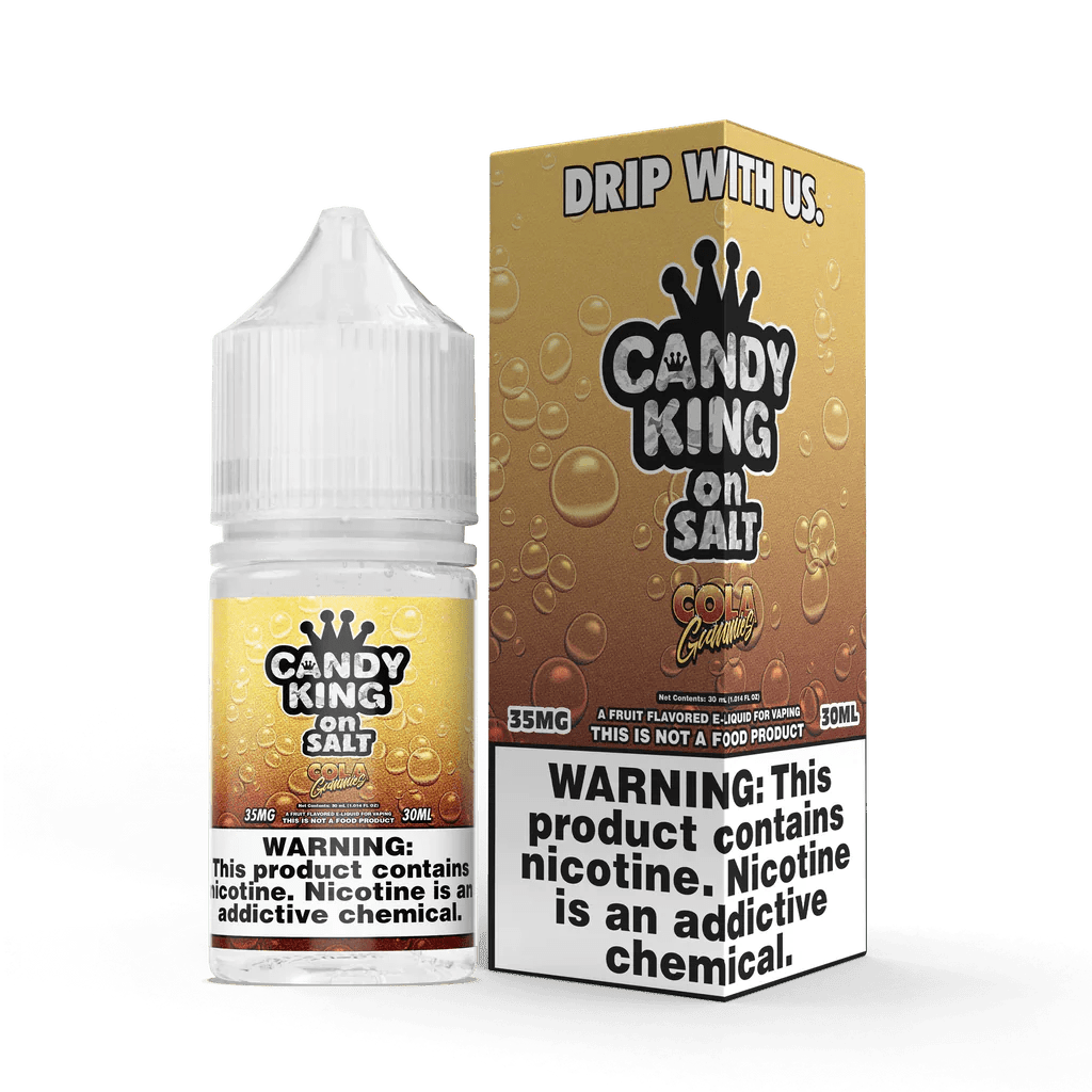 Cola Gummies SALT e-liquid by Candy King in 30mL bottle, featuring a cola gummy candy flavor for vaping.
