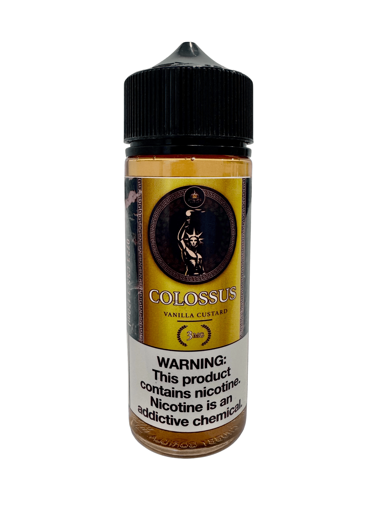 Bottle of Cyclops Vapor Colossus Cyclops Vape Juice, 120mL with colorful label, for vaping enthusiasts.