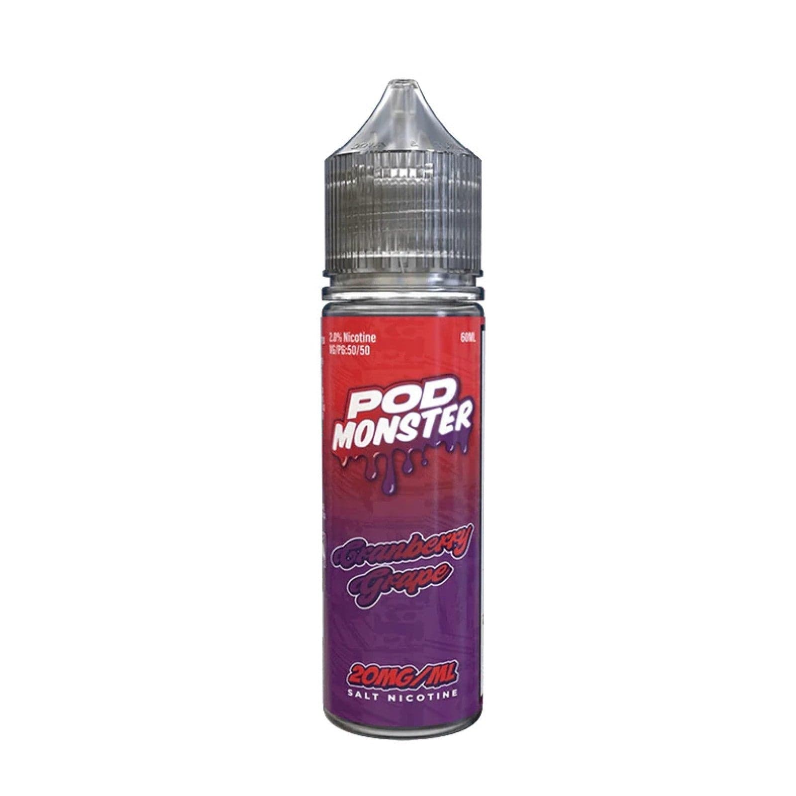 Cranberry Grape Salt E-liquid by Pod Monster in 60mL bottle, featuring a cranberry and grape flavor blend.