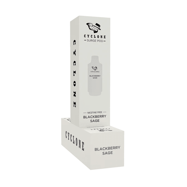 Cyclone Surge Nic-Free 6000 Puff Vape Disposable refill pods, clear packaging with multiple refill pods visible