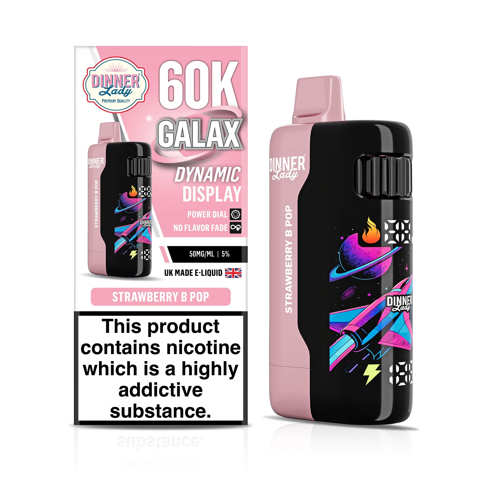 Dinner Lady Galax 60K Disposable — Strawberry B Pop