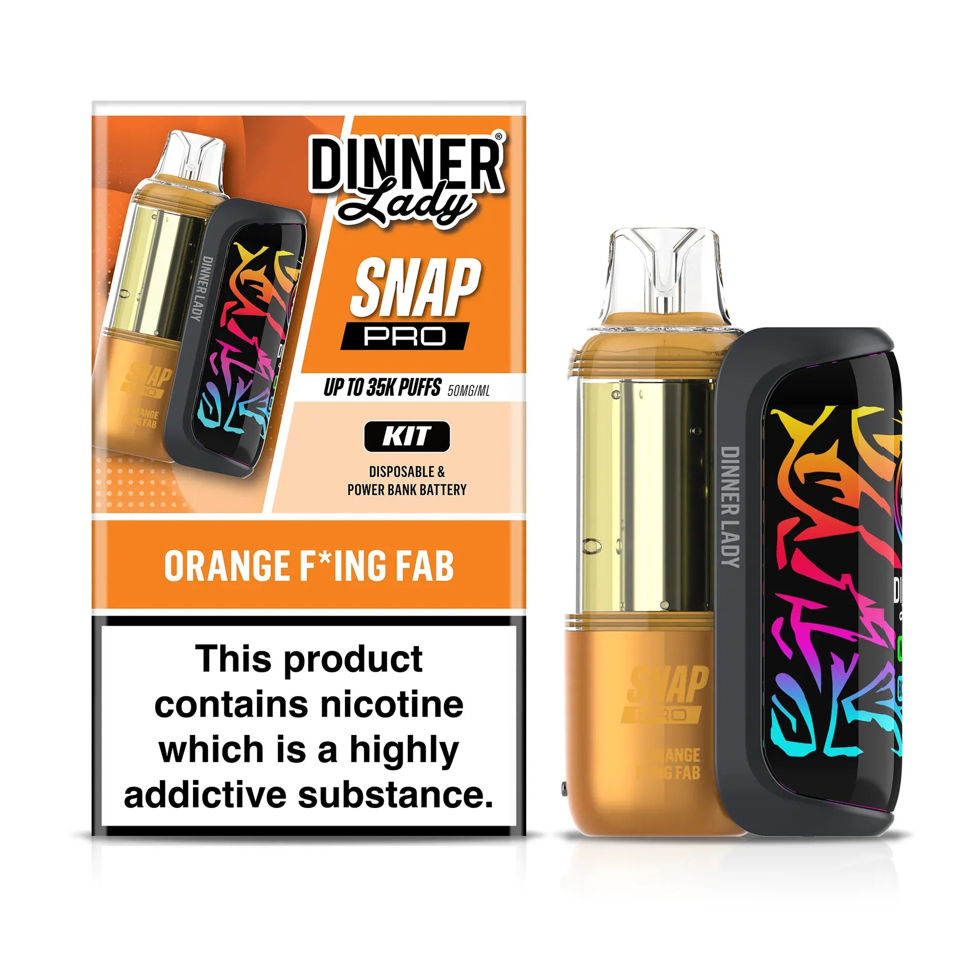 Dinner Lady Snap Pro 35K Disposable Kit — Orange F*ing Fab