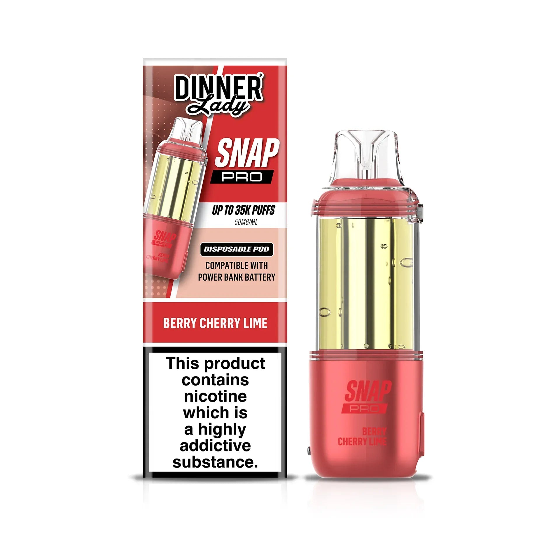 Dinner Lady Snap Pro 35K Disposable Pods — Berry Cherry Lime