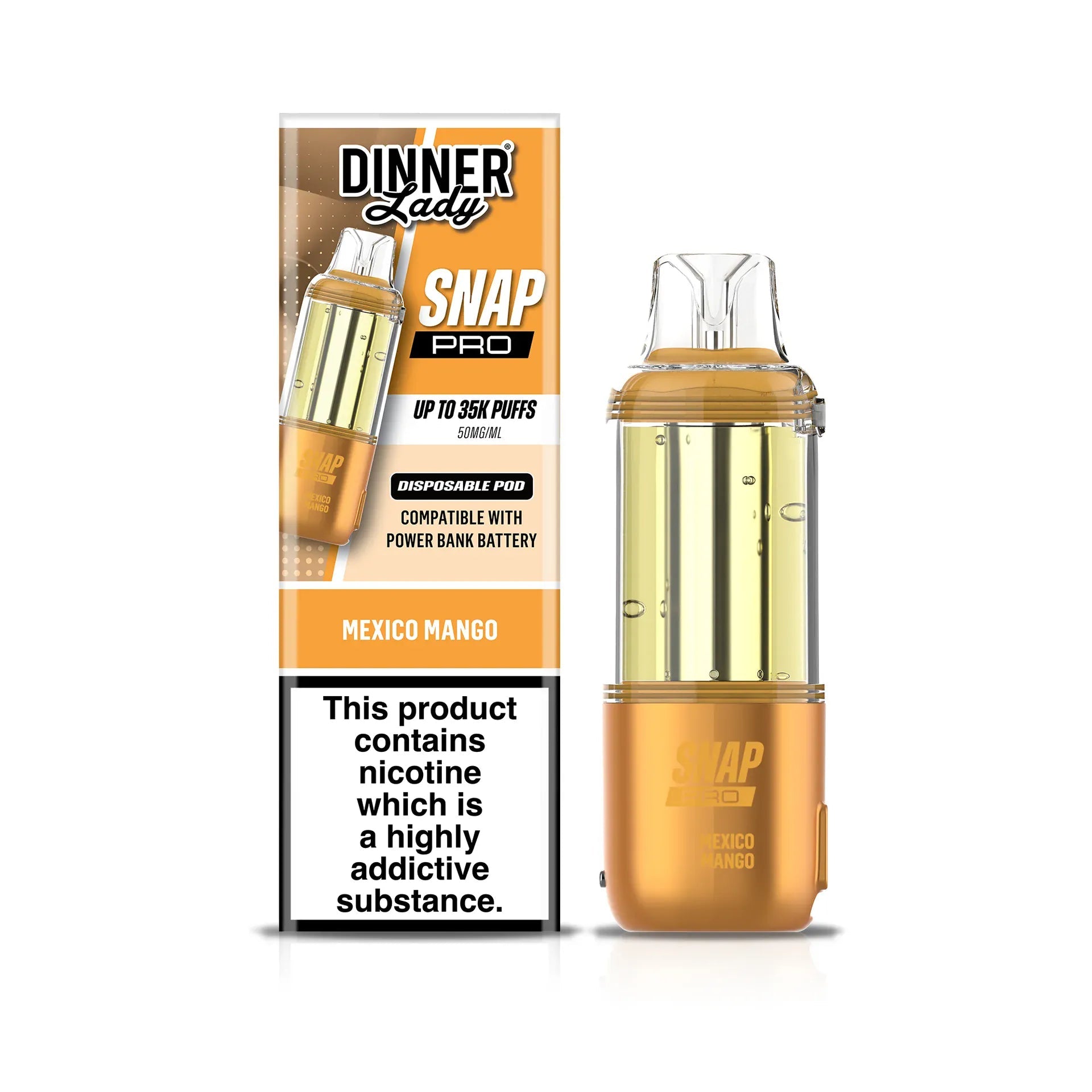 Dinner Lady Snap Pro 35K Disposable Pods — Mexico Mango