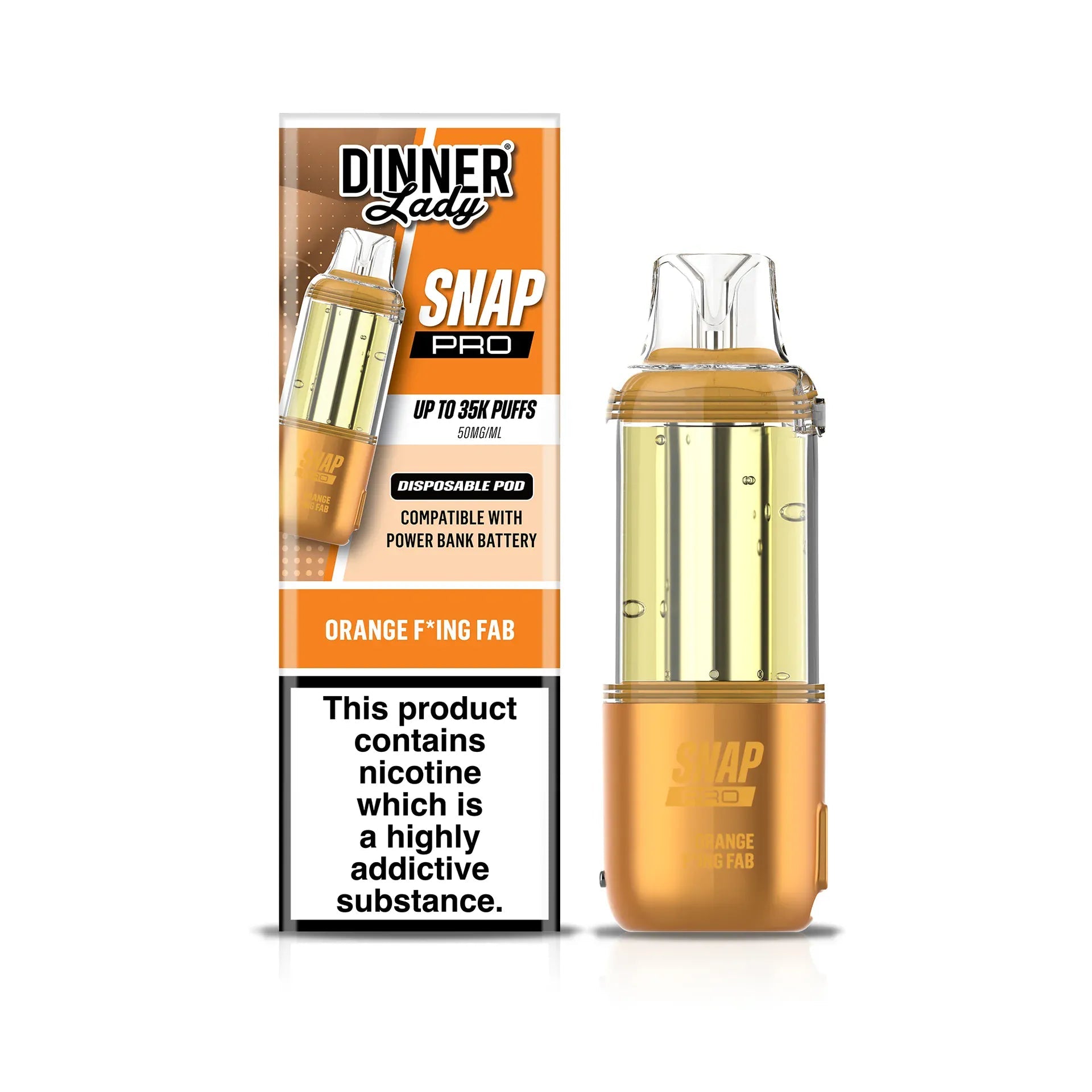 Dinner Lady Snap Pro 35K Disposable Pods — Orange F*ing Fab