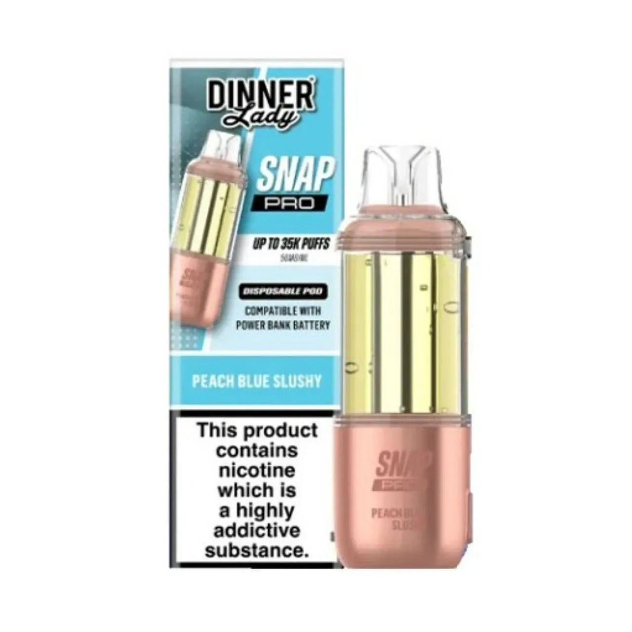 Dinner Lady Snap Pro 35K Disposable Pods — Peach Blue Slushy