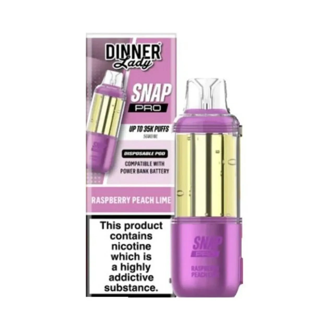Dinner Lady Snap Pro 35K Disposable Pods — Raspberry Peach Lime