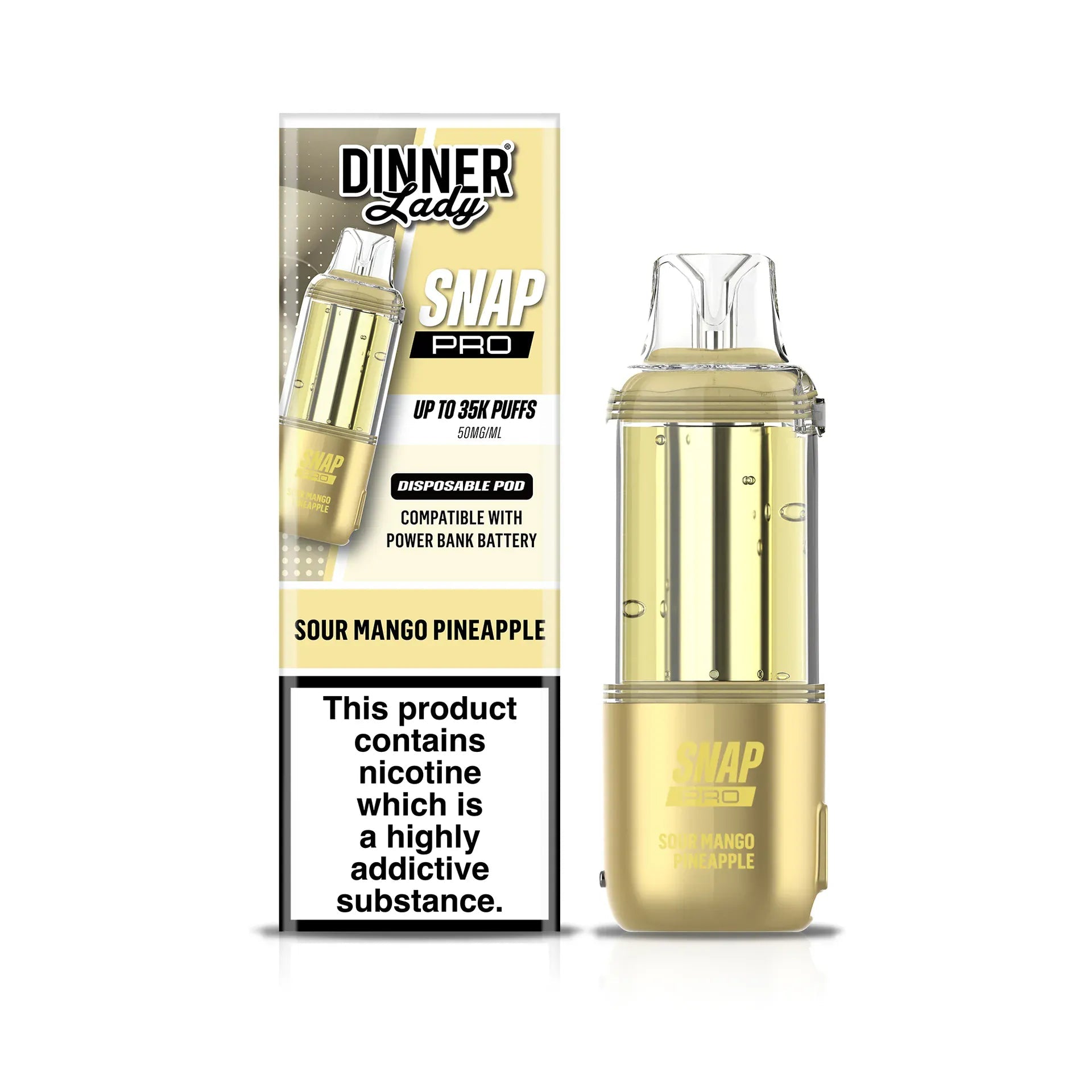 Dinner Lady Snap Pro 35K Disposable Pods — Sour Mango Pineapple