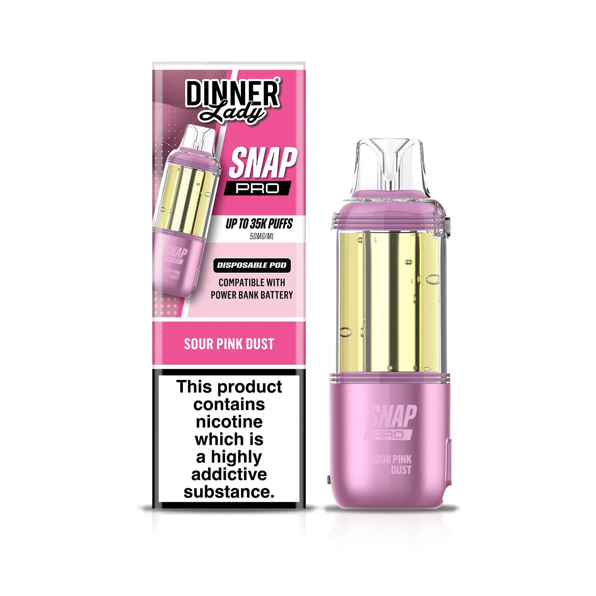 Dinner Lady Snap Pro 35K Disposable Pods — Sour Pink Dust