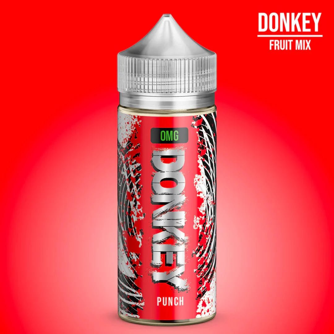 Vapergate Donkey 100mL e-liquid bottle with colorful label and clear cap, designed for vaping enthusiasts.