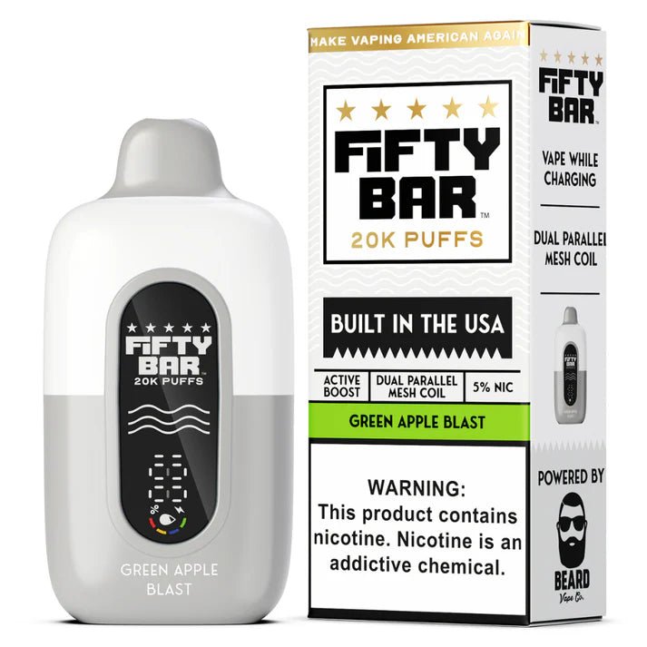 Fifty Bar 20K Disposable — Frozen Apple (Green Apple Blast) (White Series)