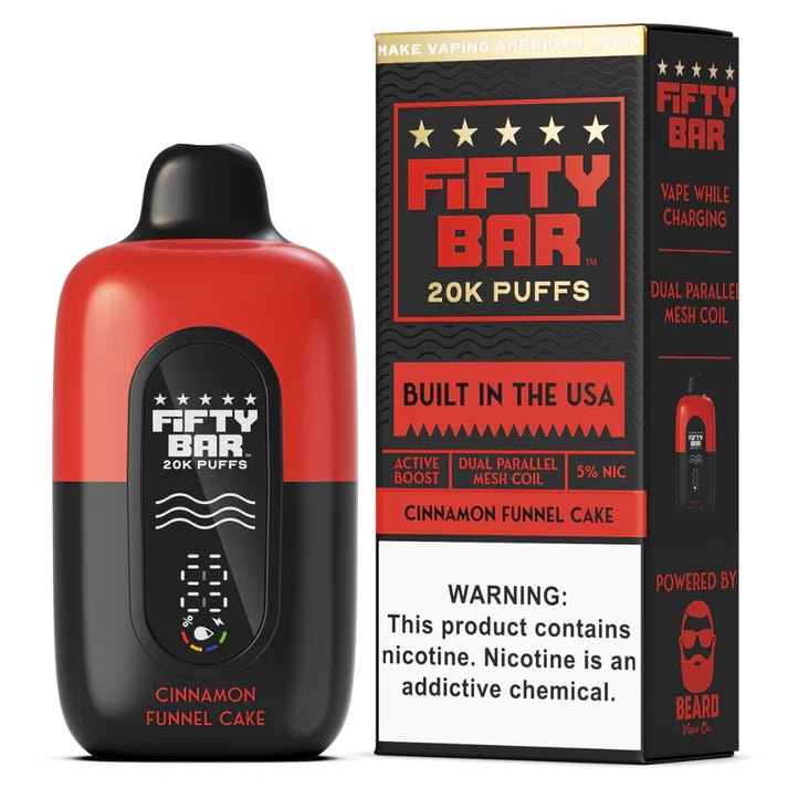 Fifty Bar 20K Disposable — Cinnamon Funnel Cake (Black Series)