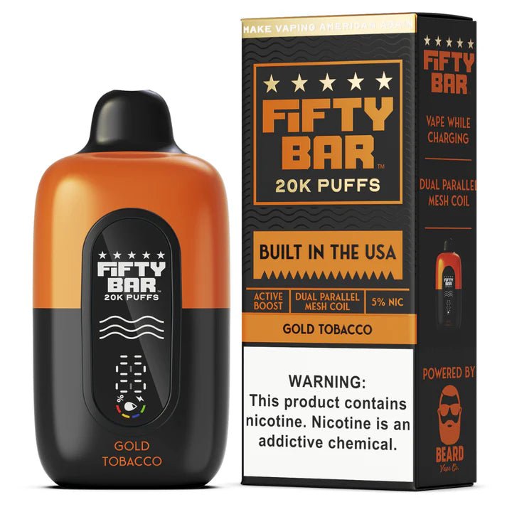 Fifty Bar 20K Disposable — Gold Tobacco (Black Series)