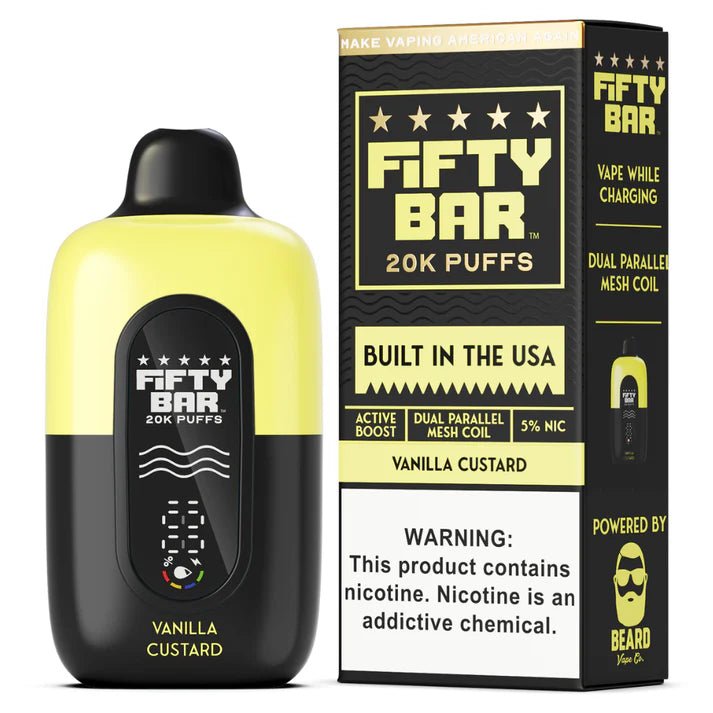Fifty Bar 20K Disposable — Vanilla Custard (Black Series)