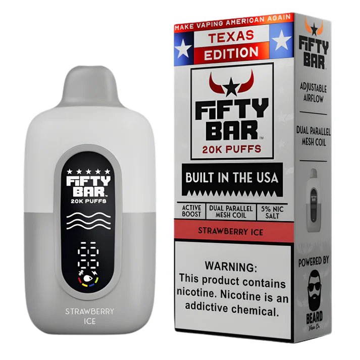 Fifty Bar 20K Disposable — Strawberry ICE (Texas Edition)