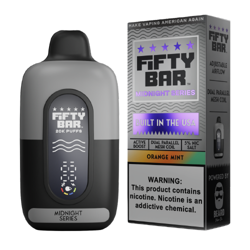Fifty Bar 20K Midnight Series Disposable Vape — Orange Mint