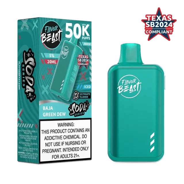 Flavor Beast XBM50 50K Disposable — Baja Green Dew ICED