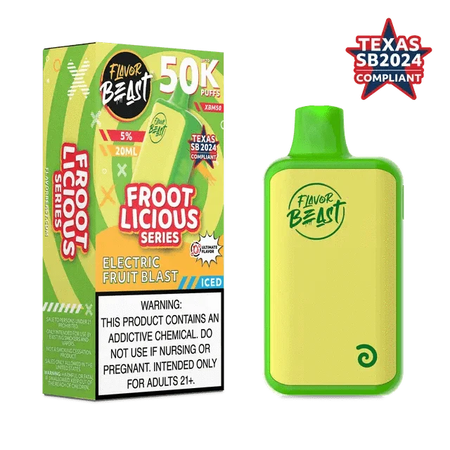 Flavor Beast XBM50 50K Disposable — Electric Fruit Blast ICED