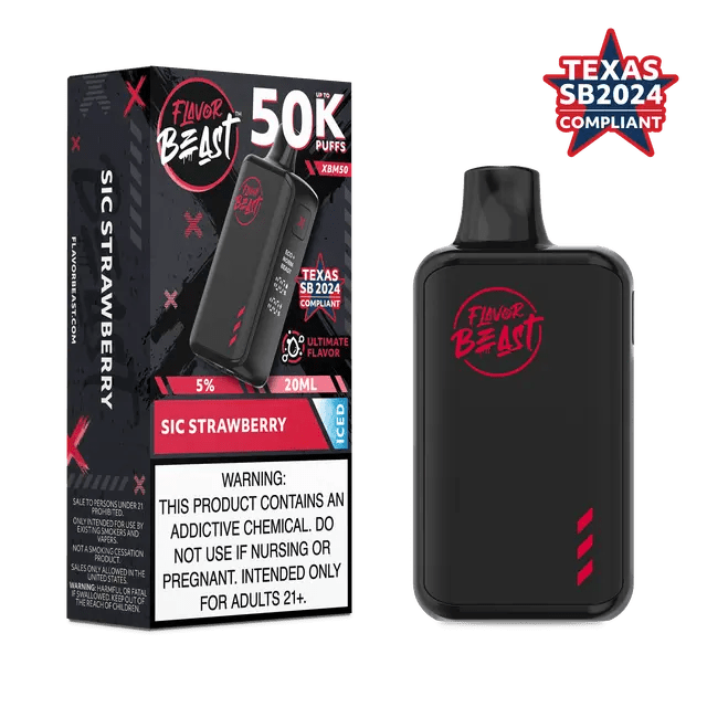 Flavor Beast XBM50 50K Disposable — Sic Strawberry ICED