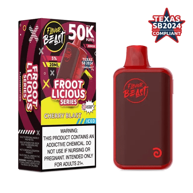 Flavor Beast XBM50 50K Disposable — Cherry Blast ICED