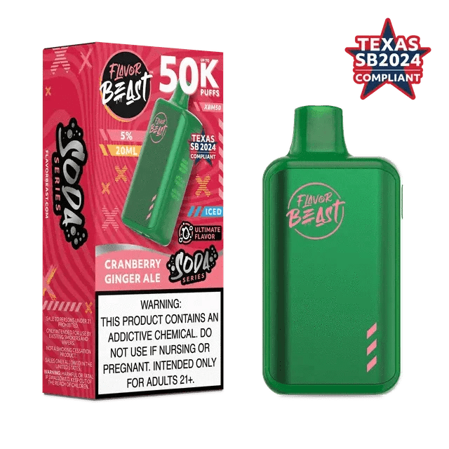 Flavor Beast XBM50 50K Disposable — Cranberry Ginger Ale ICED