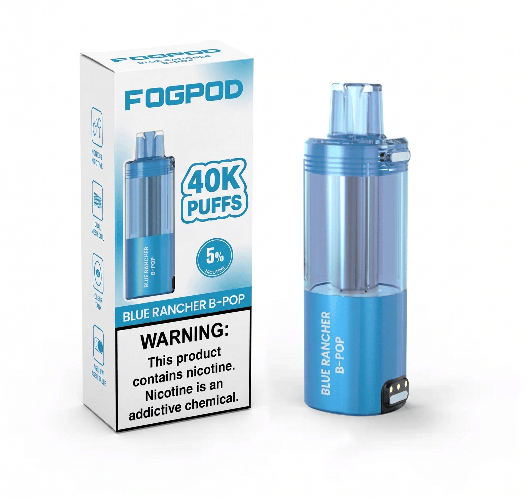 Fogpod 40K Disposable Pod — Blue Rancher B-Pop