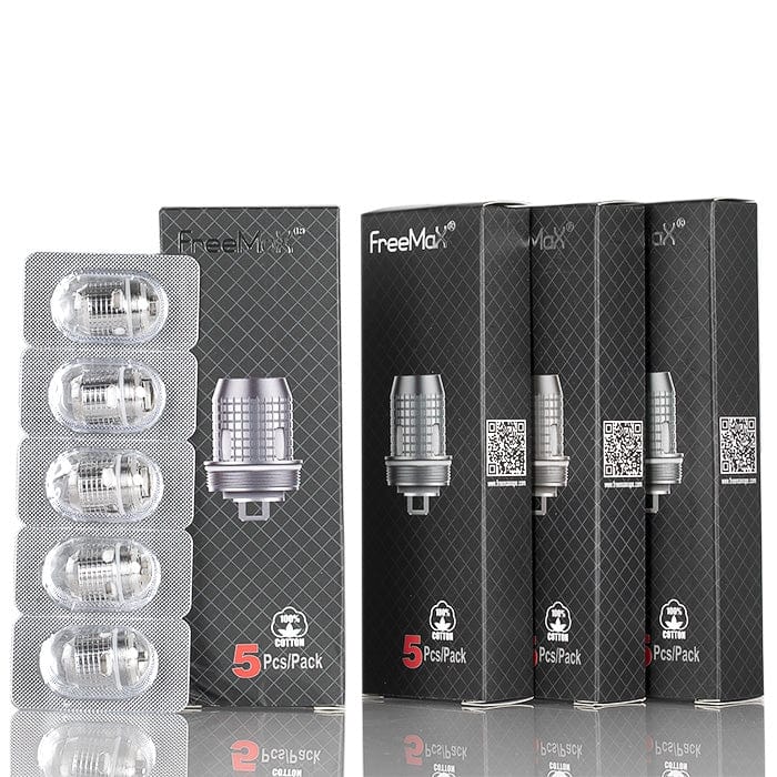 FreeMax Fireluke M TX Mesh replacement coils for vape tanks, showcasing the coil design and packaging.