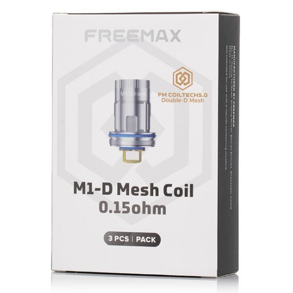 FreeMax M1-D Mesh Replacement Coils for vape devices, featuring a coil pack with mesh design for enhanced flavor and vapor production.