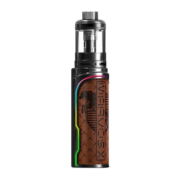 FreeMax Marvos X 100W starter kit hardware with vape device, tank, and accessories in sleek black design.