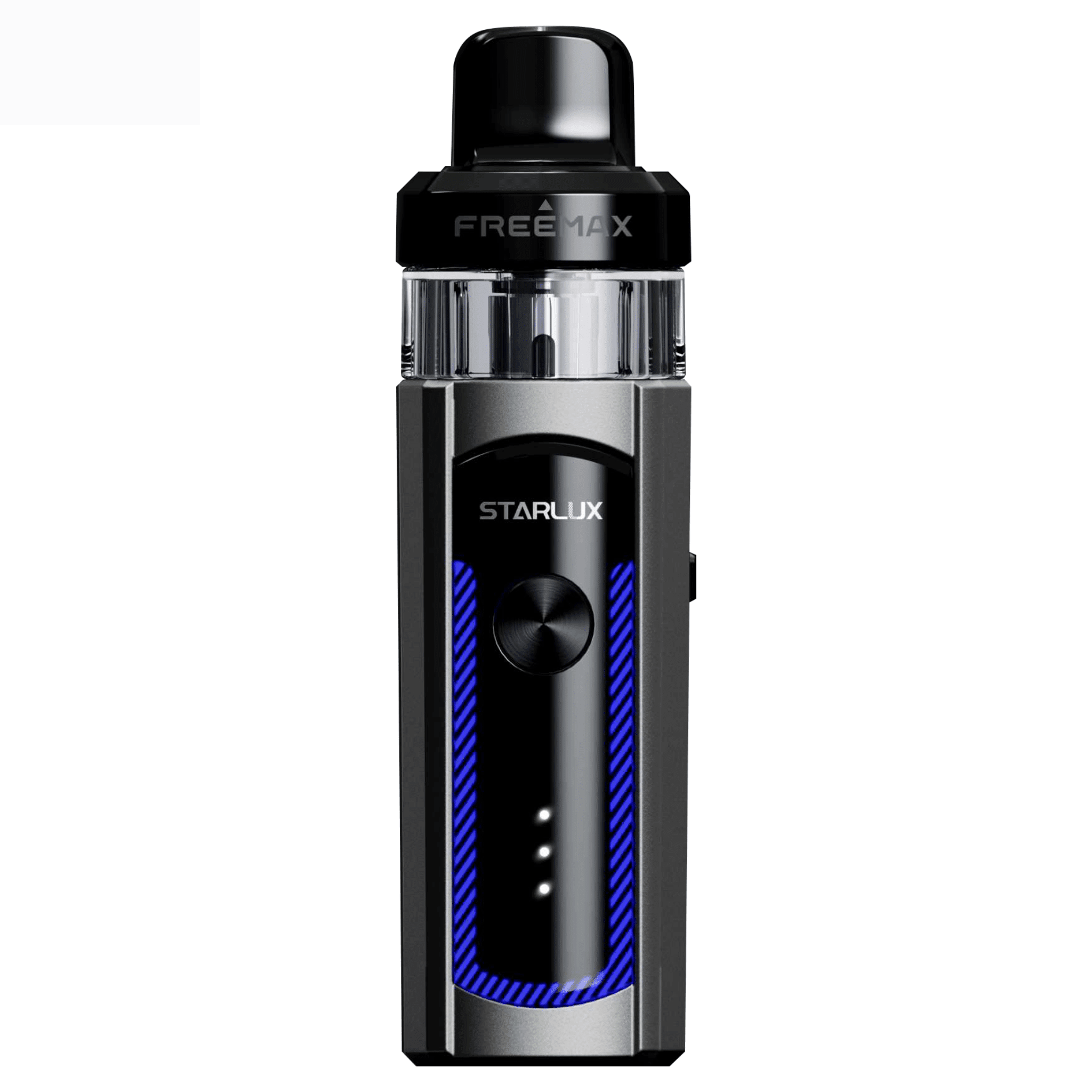 FreeMax Starlux 40W pod system hardware with sleek design, compact size, and integrated mouthpiece.