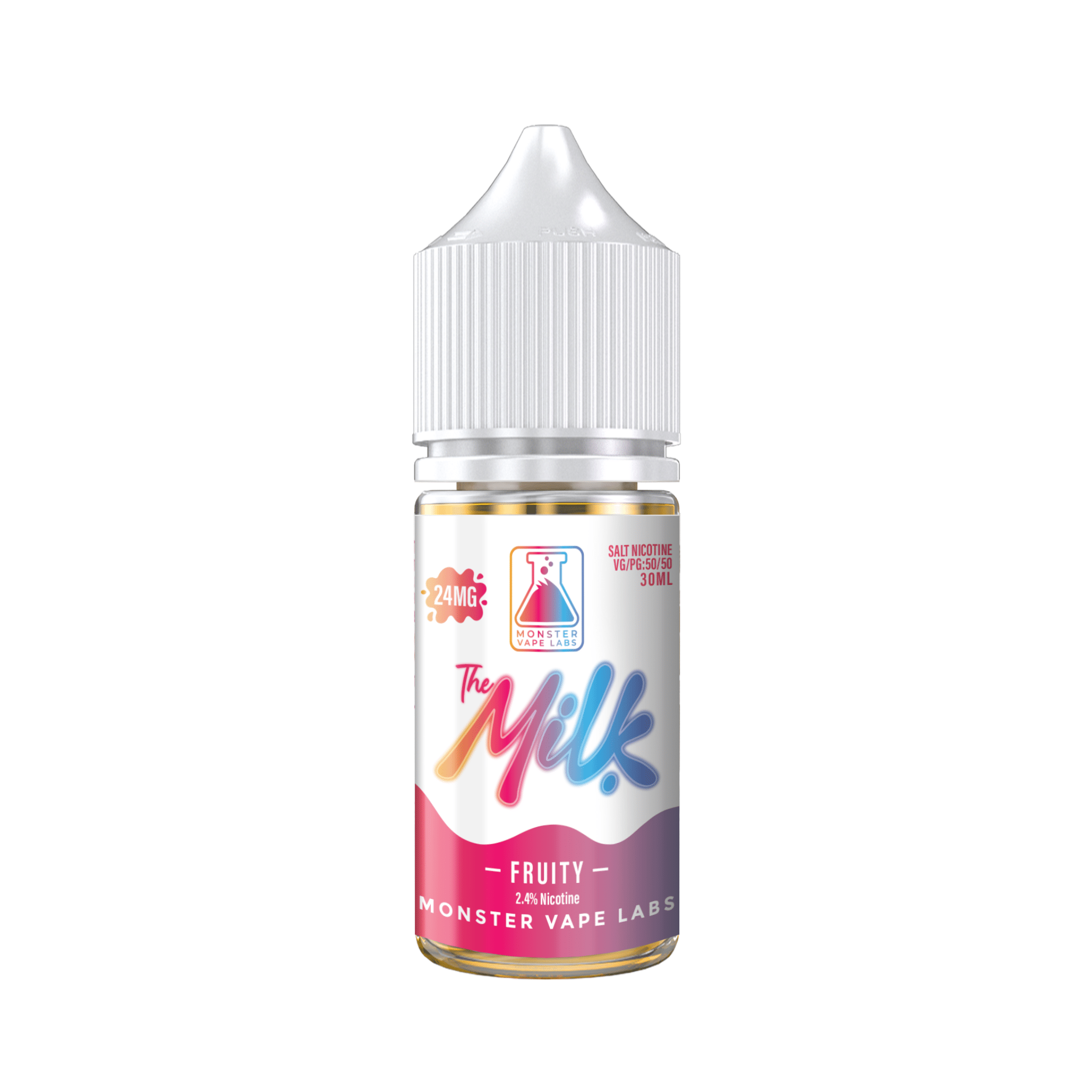 Fruity SALT e-liquid by The Milk E-Liquid in a 30mL bottle, featuring a vibrant fruity flavor profile.