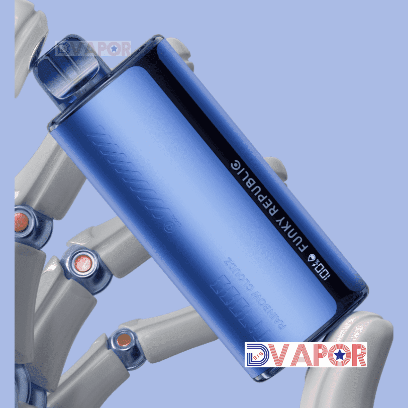 Funky Republic Ti7000 disposable vape with sleek design, handheld device, and colorful branding for easy vaping on the go.