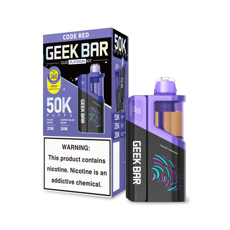 Geek Bar Clio Platinum Disposable Vape Kit – 50,000 Puffs — Code Red