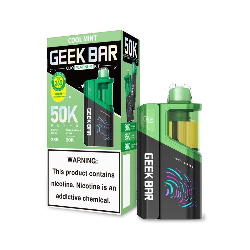 Geek Bar Clio Platinum Disposable Vape Kit – 50,000 Puffs — Cool Mint