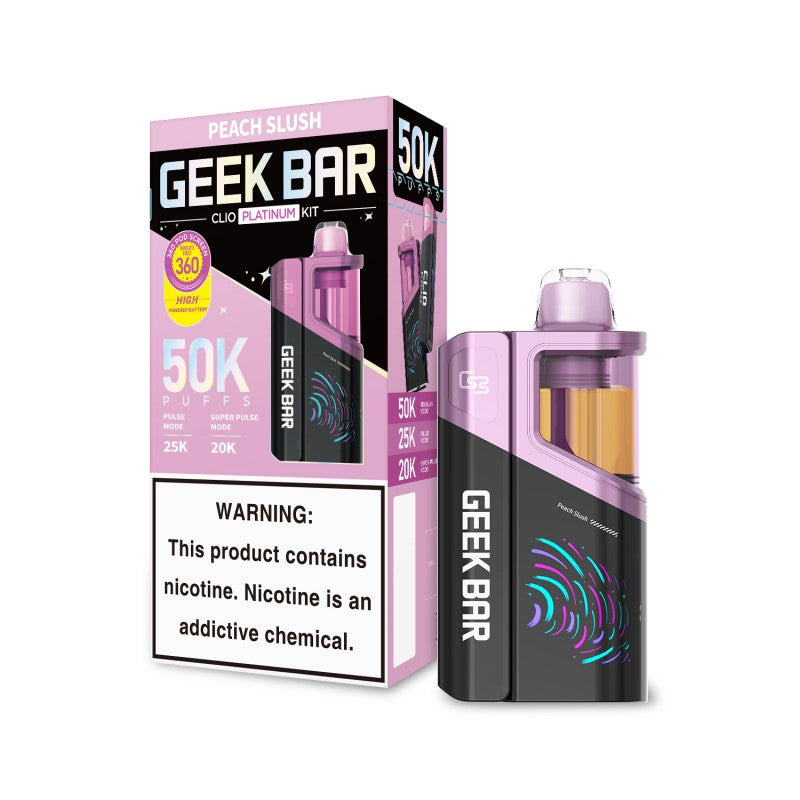 Geek Bar Clio Platinum Disposable Vape Kit – 50,000 Puffs — Peach Slush